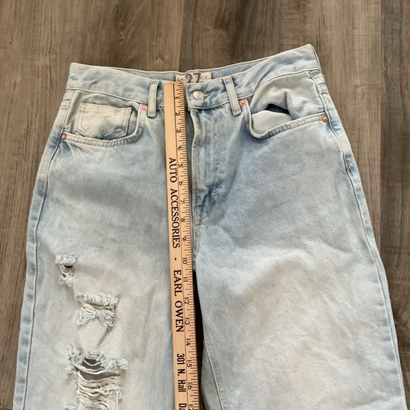 Free People We The Free Jeans Womens Sz 27 Light Wash Straight Leg Distressed - Picture 5 of 6